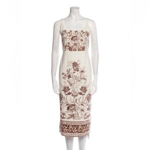 Christian Lacroix Floral Linen Midi Dress